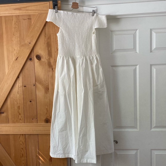 Free People Ivory Ceci Smocked Midi Dress - Picture 4 of 5